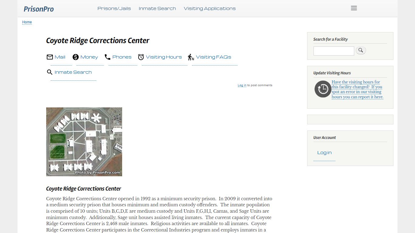 Coyote Ridge Corrections Center - PrisonPro